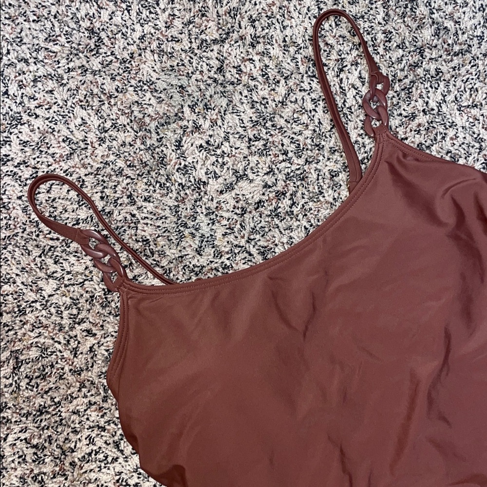 Kona Sol Brown One-Piece Swimsuit Woman’s Size Large | NWOT - Picture 3 of 7